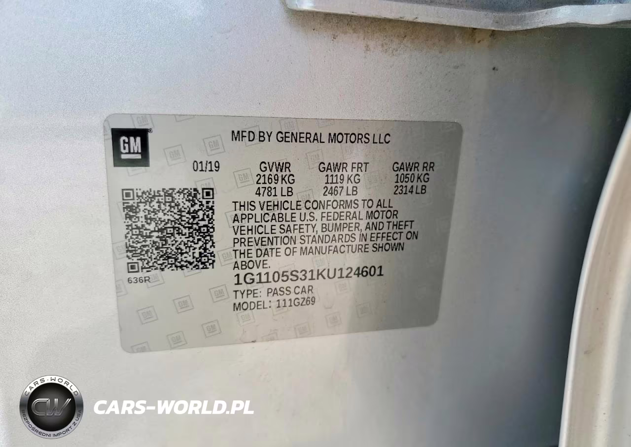 2019 Chevrolet Impala Premier VIN:1G1105S31KU124601 - 12