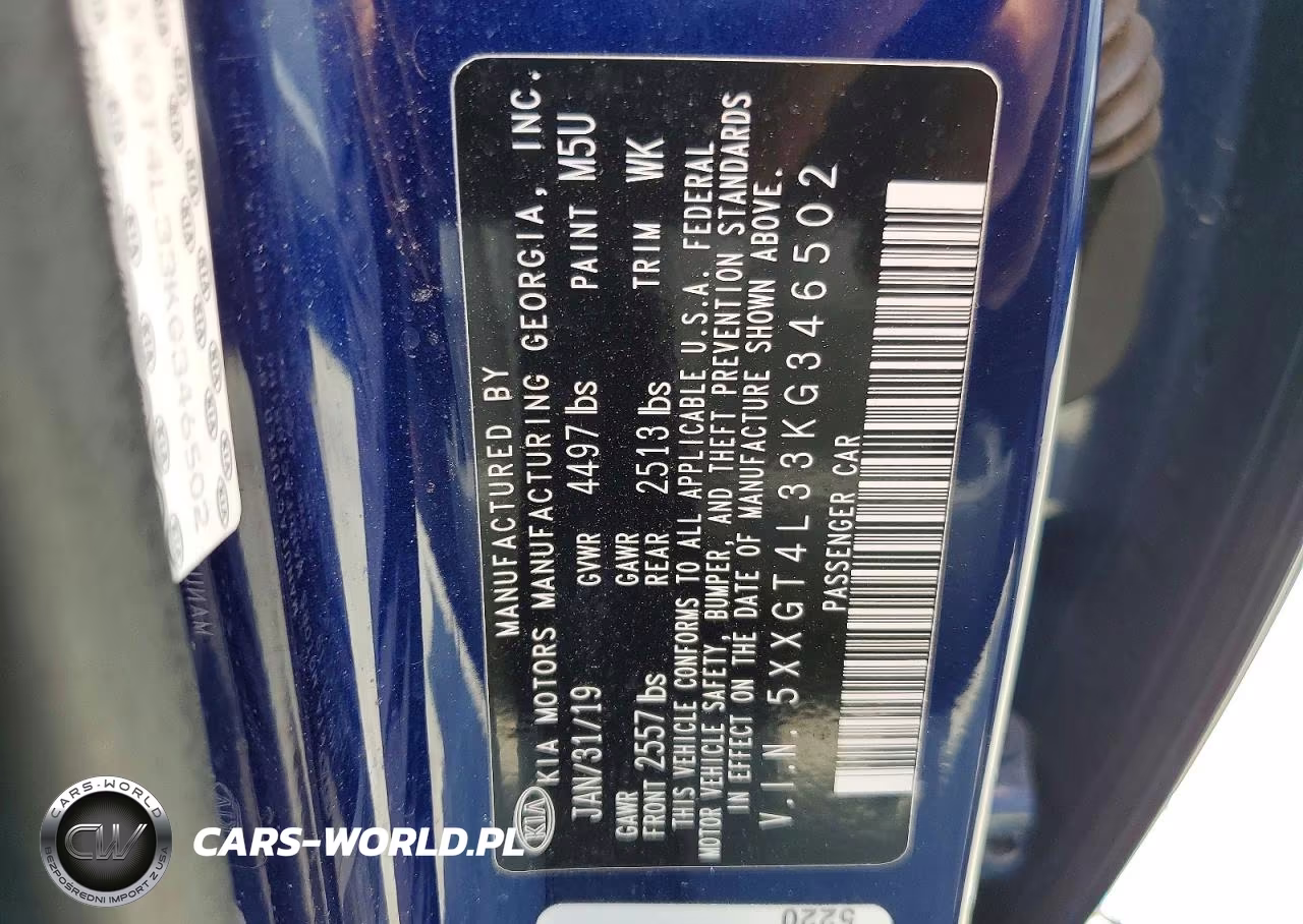 2019 Kia Optima Lx VIN:5XXGT4L33KG346502 - 13