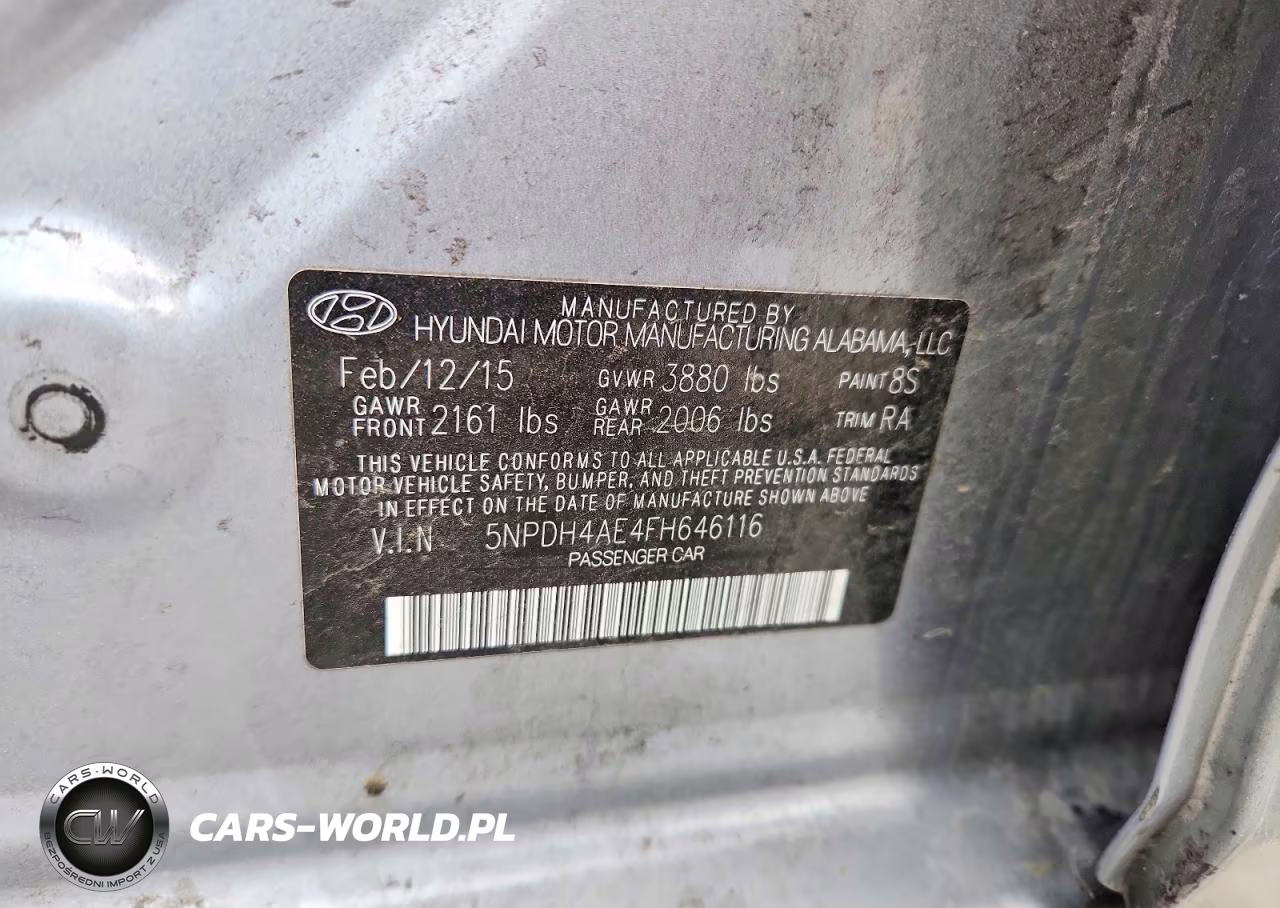 2015 Hyundai Elantra Se VIN:5NPDH4AE4FH646116 - 12