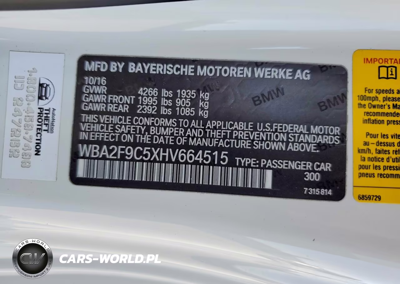 2017 BMW 230I VIN:WBA2F9C5XHV664515 - 12