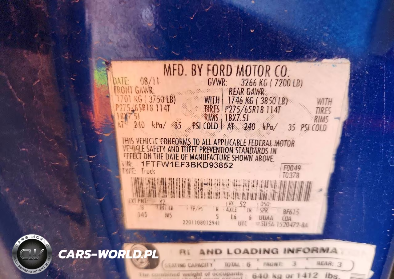 2011 Ford F-150 Xlt VIN:1FTFW1EF3BKD93852 - 12