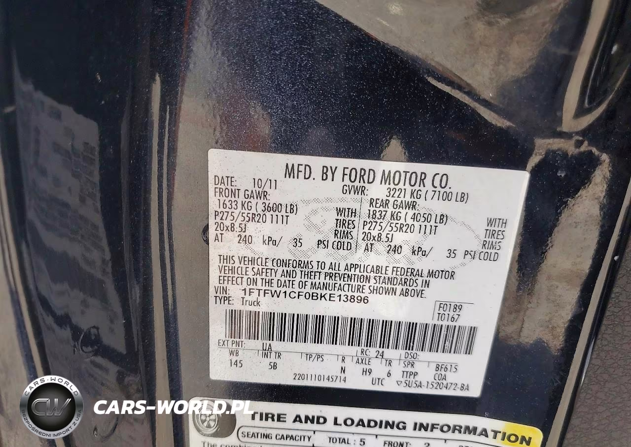 2011 Ford F150 Supercrew VIN:1FTFW1CF0BKE13896 - 12