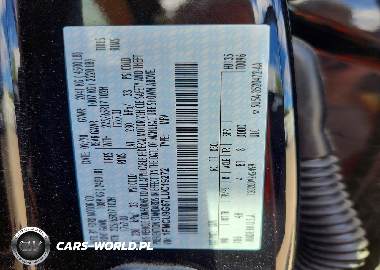 2020 Ford Escape Se VIN:1FMCU9G67LUC19272 - 13