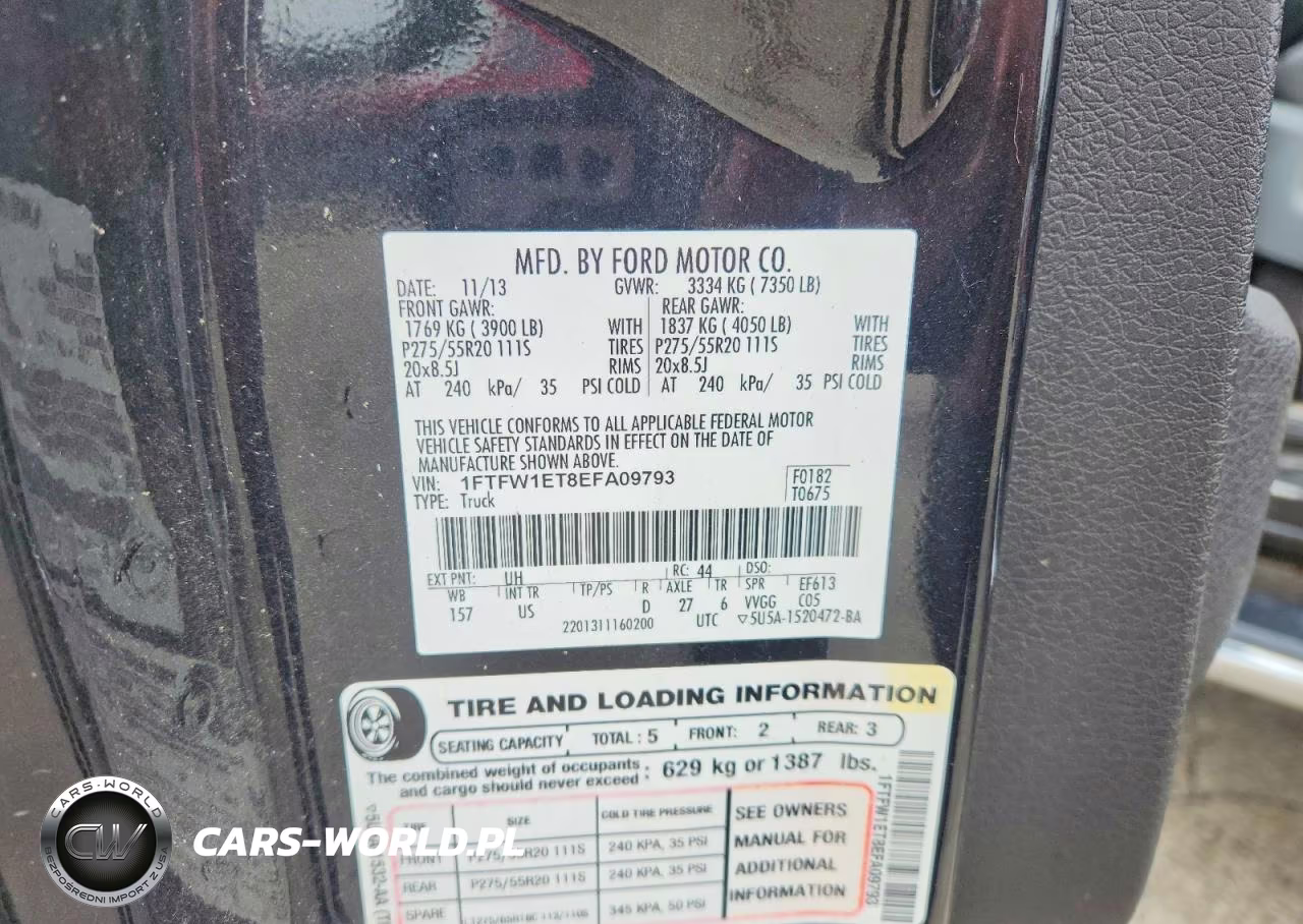 2014 Ford F150 Supercrew VIN:1FTFW1ET8EFA09793 - 12