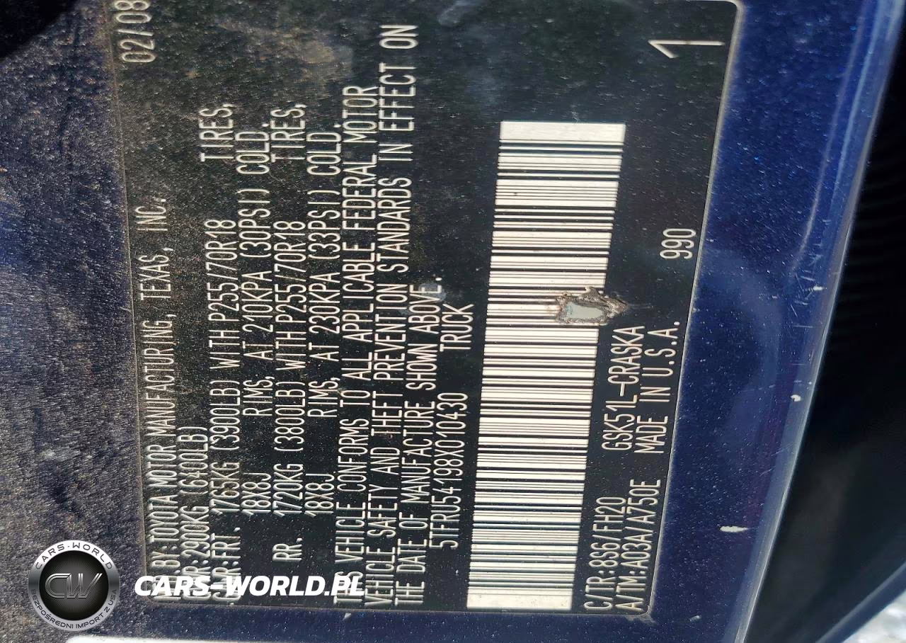 2008 Toyota Tundra Grade VIN:5TFRU54198X010430 - 12
