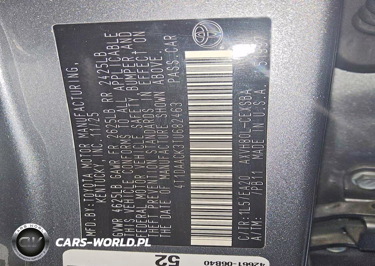 2026 Toyota Camry Se VIN:4T1DAACK3TU682463 - 13