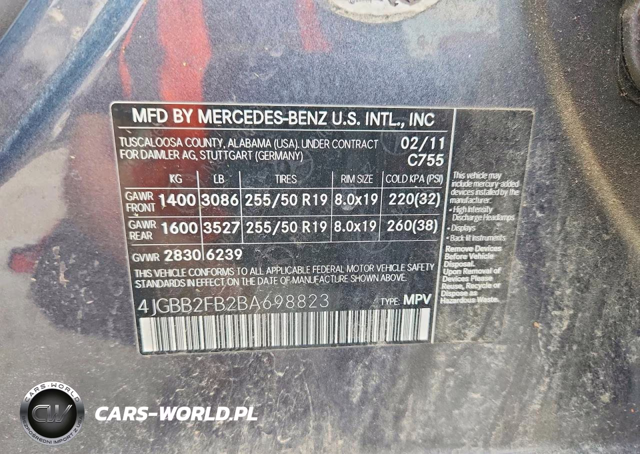 2011 Mercedes-Benz Ml 350 Bluetec VIN:4JGBB2FB2BA698823 - 12