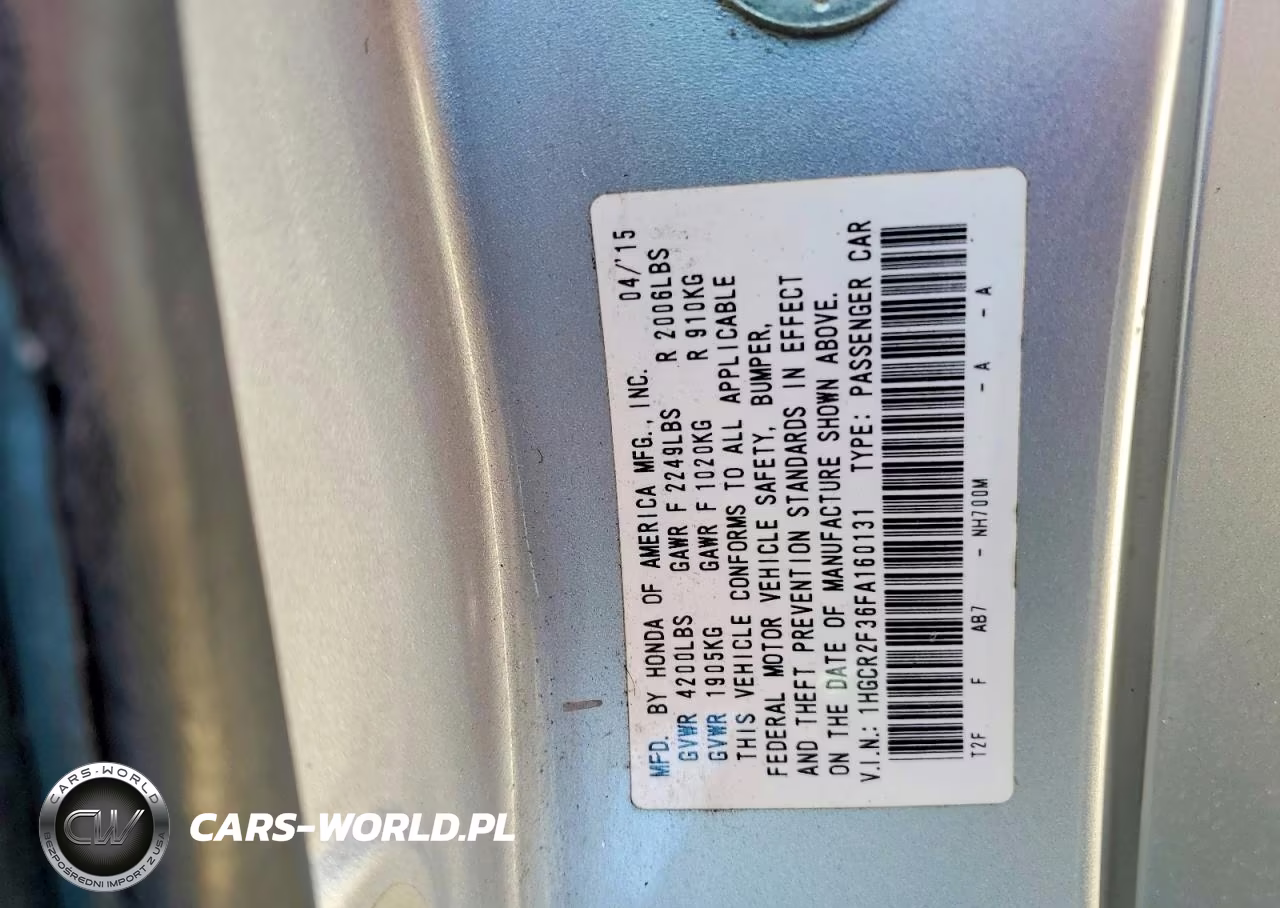 2015 Honda Accord Lx VIN:1HGCR2F36FA160131 - 12