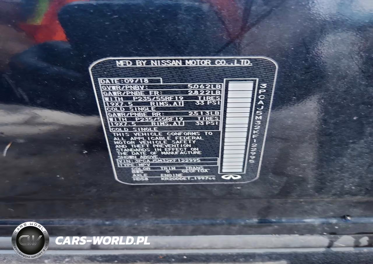 2019 Infiniti Qx50 Pure VIN:3PCAJ5M32KF122995 - 13