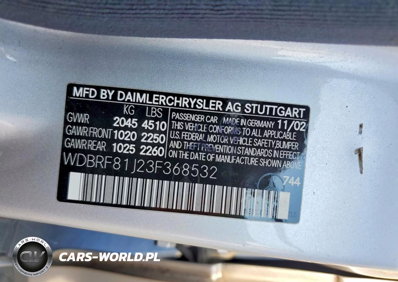 2003 Mercedes-Benz C 240 4Matic VIN:WDBRF81J23F368532 - 12