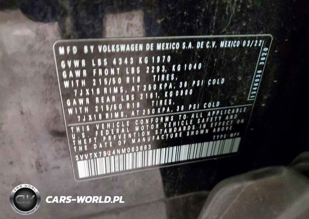 2022 Volkswagen Taos Se VIN:3VVTX7B24NM063883 - 13
