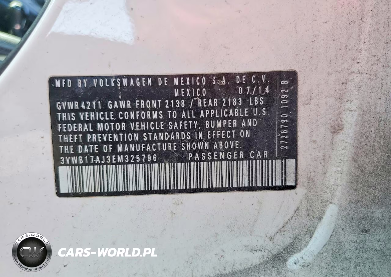 2014 Volkswagen Jetta Se VIN:3VWB17AJ3EM325796 - 12