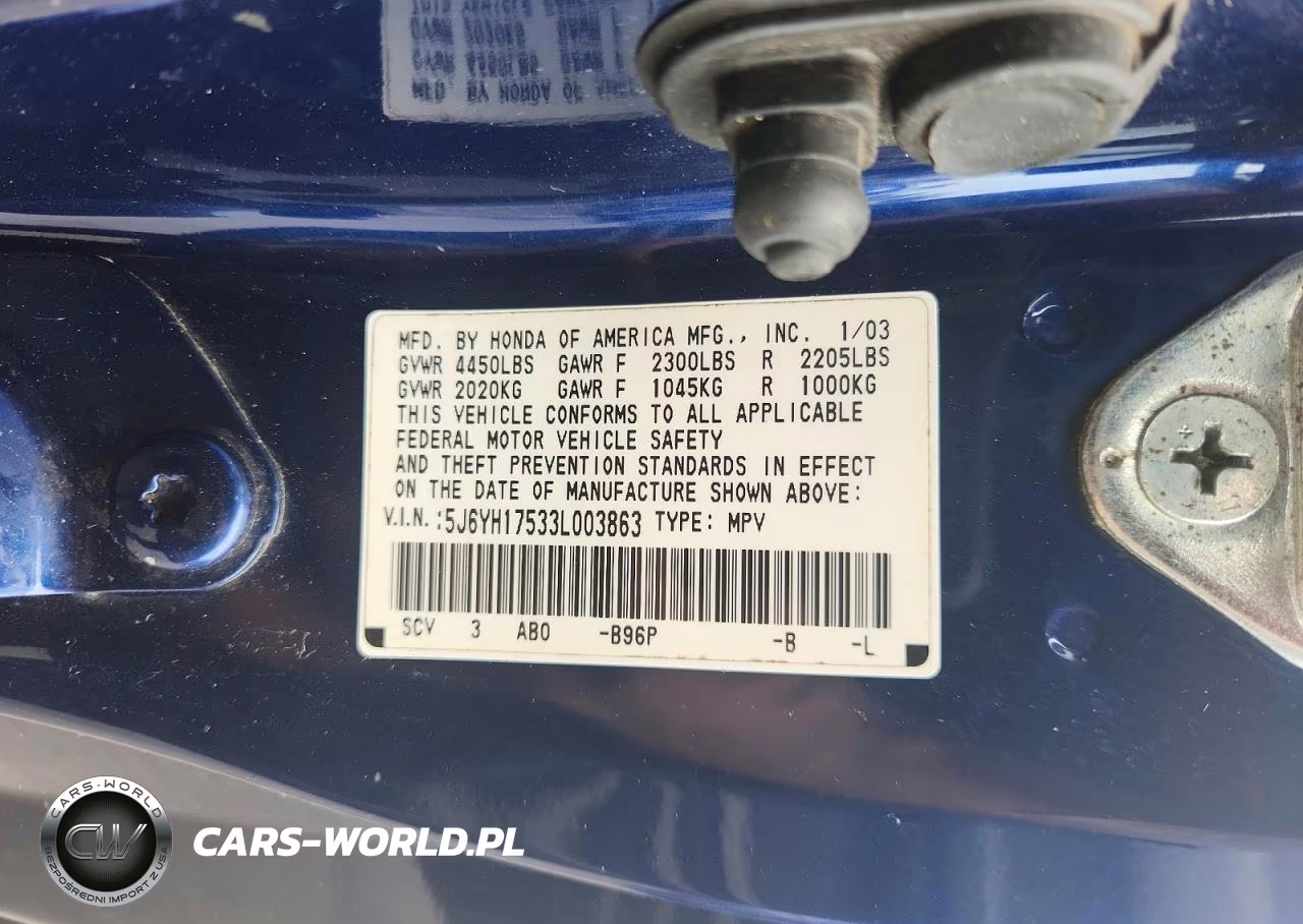 2003 Honda Element Ex VIN:5J6YH17533L003863 - 12