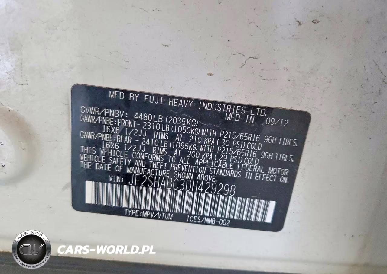 2013 Subaru Forester 2.5X VIN:JF2SHABC3DH429298 - 12