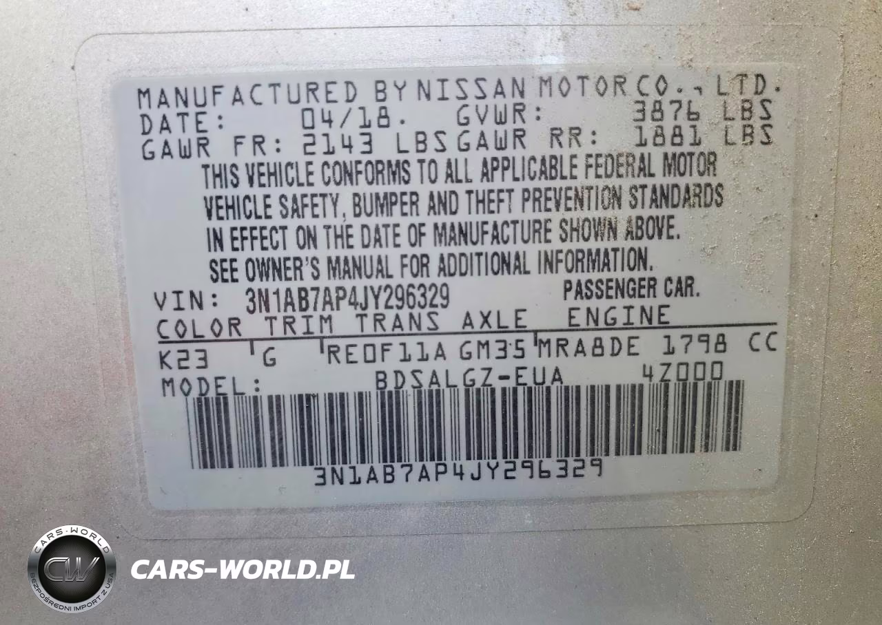 2018 Nissan Sentra Sl VIN:3N1AB7AP4JY296329 - 13