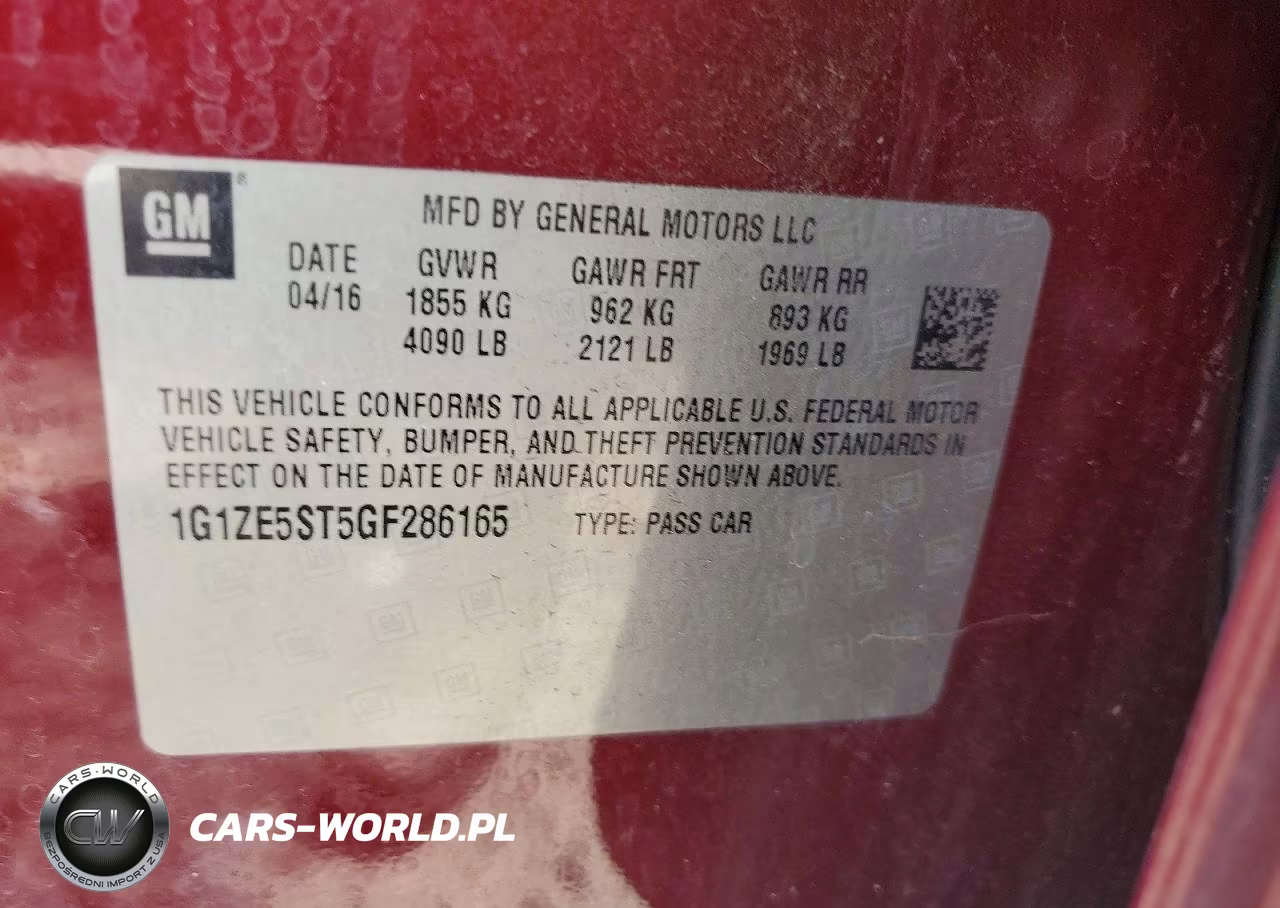 2016 Chevrolet Malibu Lt VIN:1G1ZE5ST5GF286165 - 12