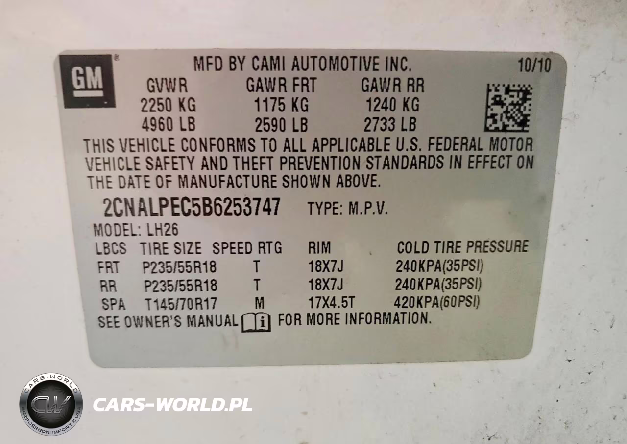 2011 Chevrolet Equinox 2Lt VIN:2CNALPEC5B6253747 - 12