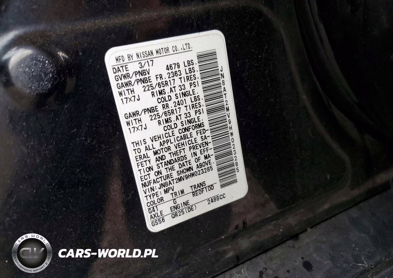 2017 Nissan Rogue Sv VIN:JN8AT2MV9HW023285 - 14