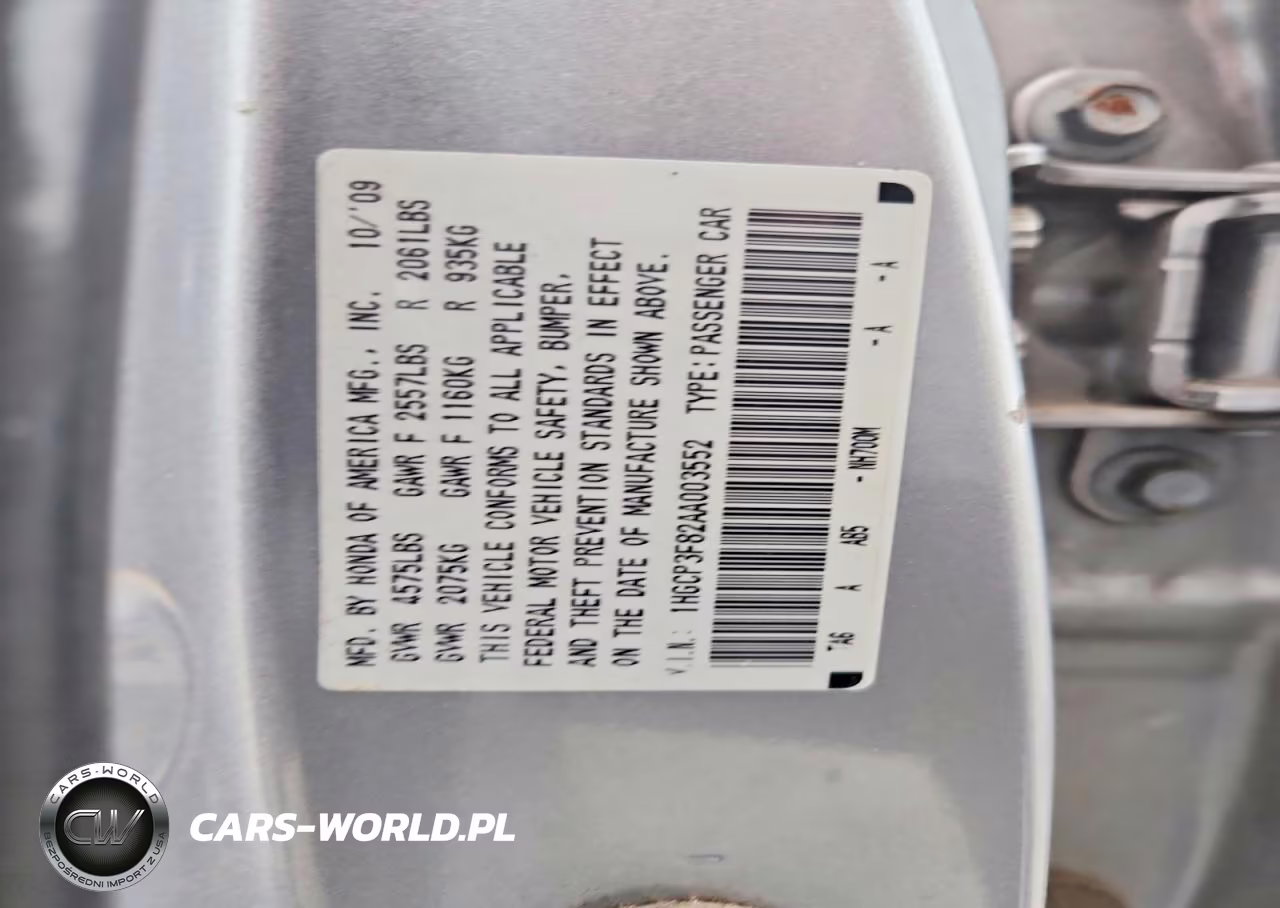 2010 Honda Accord Exl VIN:1HGCP3F82AA003552 - 12