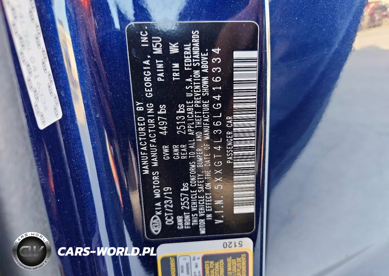 2020 Kia Optima S VIN:5XXGT4L36LG416334 - 12