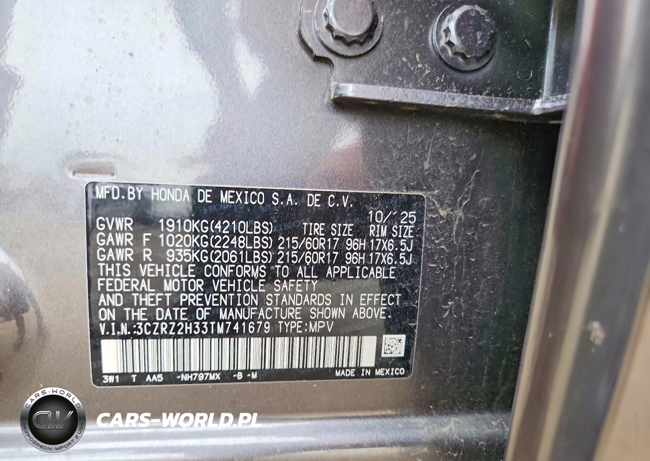 2026 Honda Hr-V Lx VIN:3CZRZ2H33TM741679 - 13