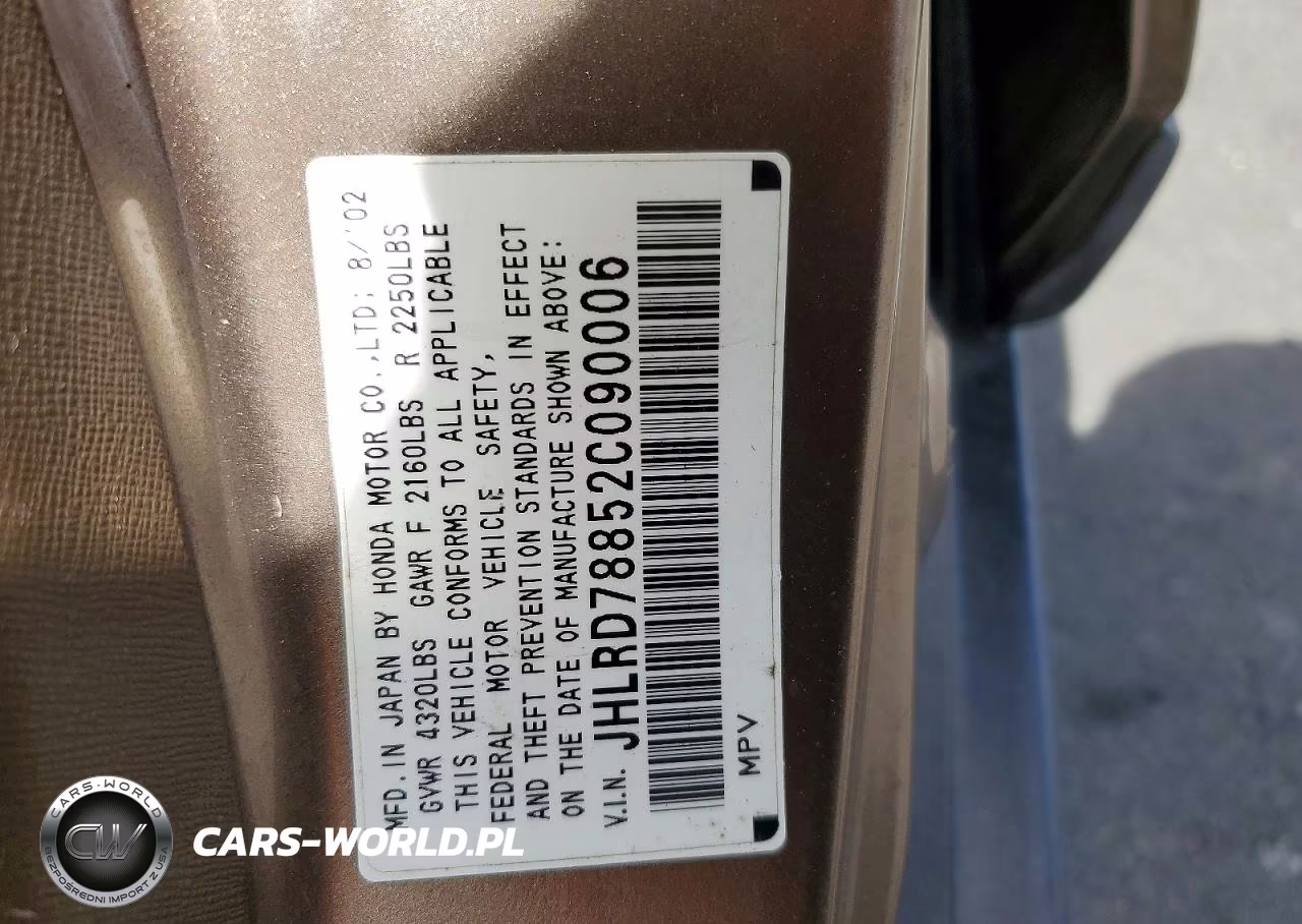 2002 Honda Cr-V Ex VIN:JHLRD78852C090006 - 13