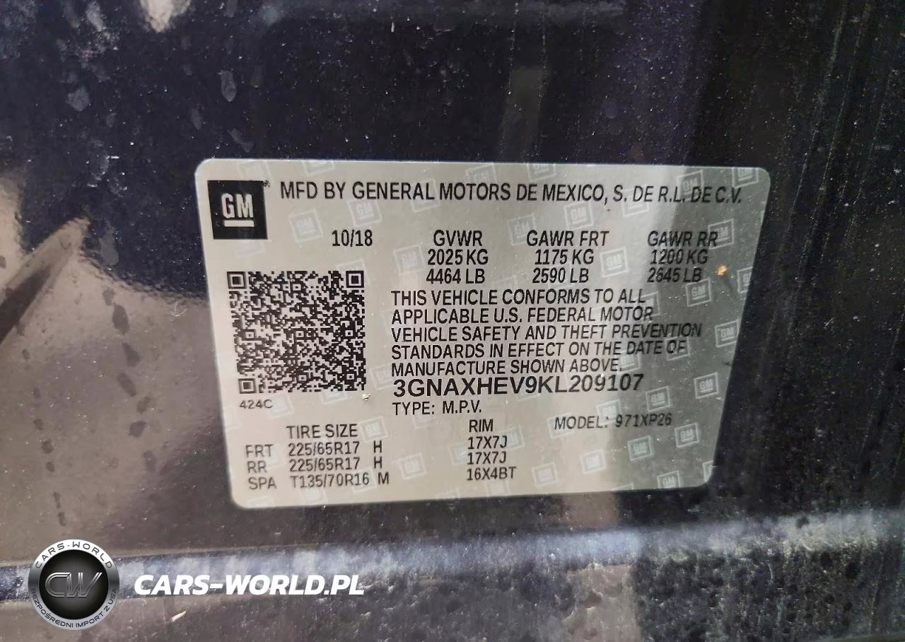2019 Chevrolet Equinox Ls VIN:3GNAXHEV9KL209107 - 14
