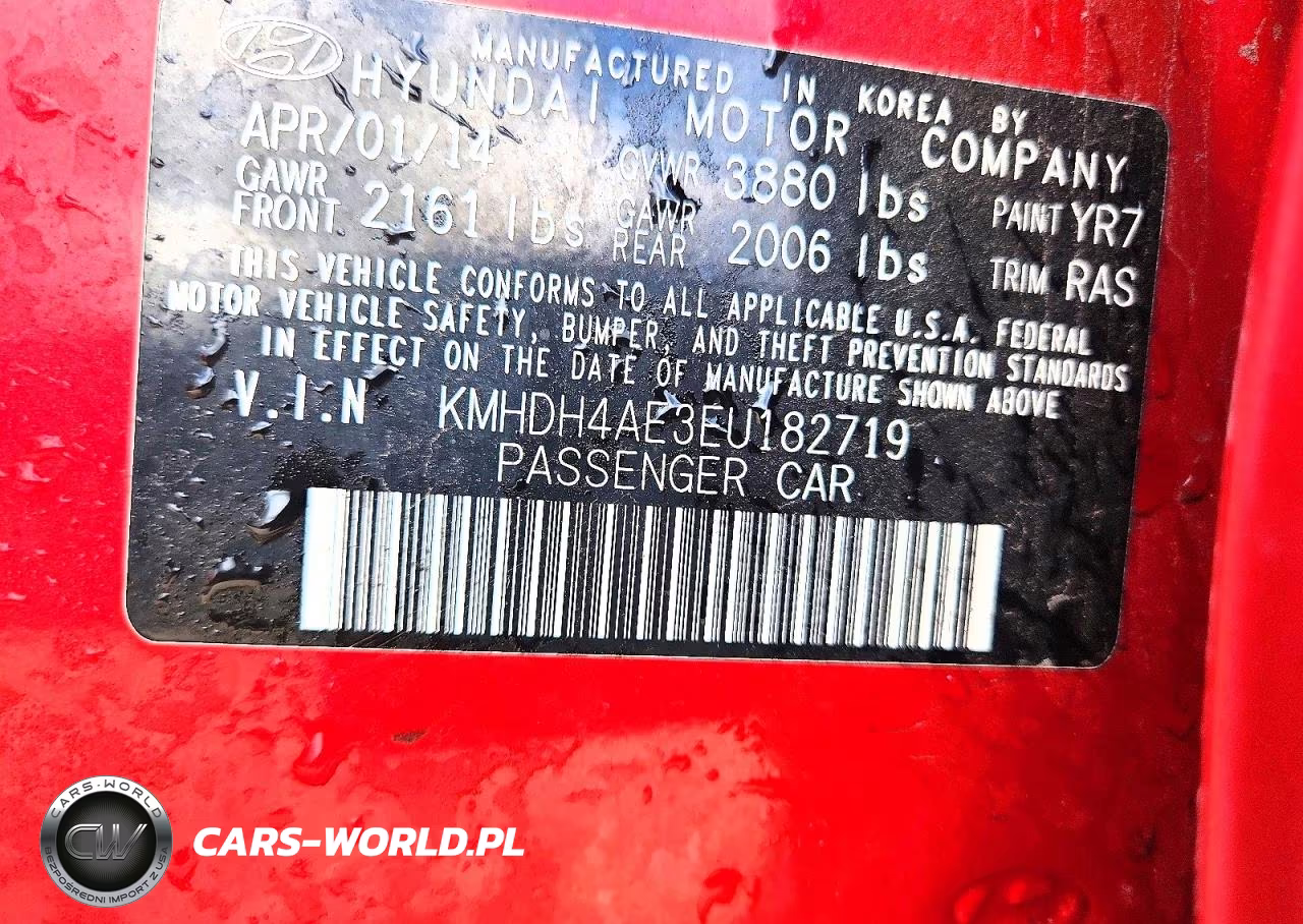 2014 Hyundai Elantra Se VIN:KMHDH4AE3EU182719 - 12