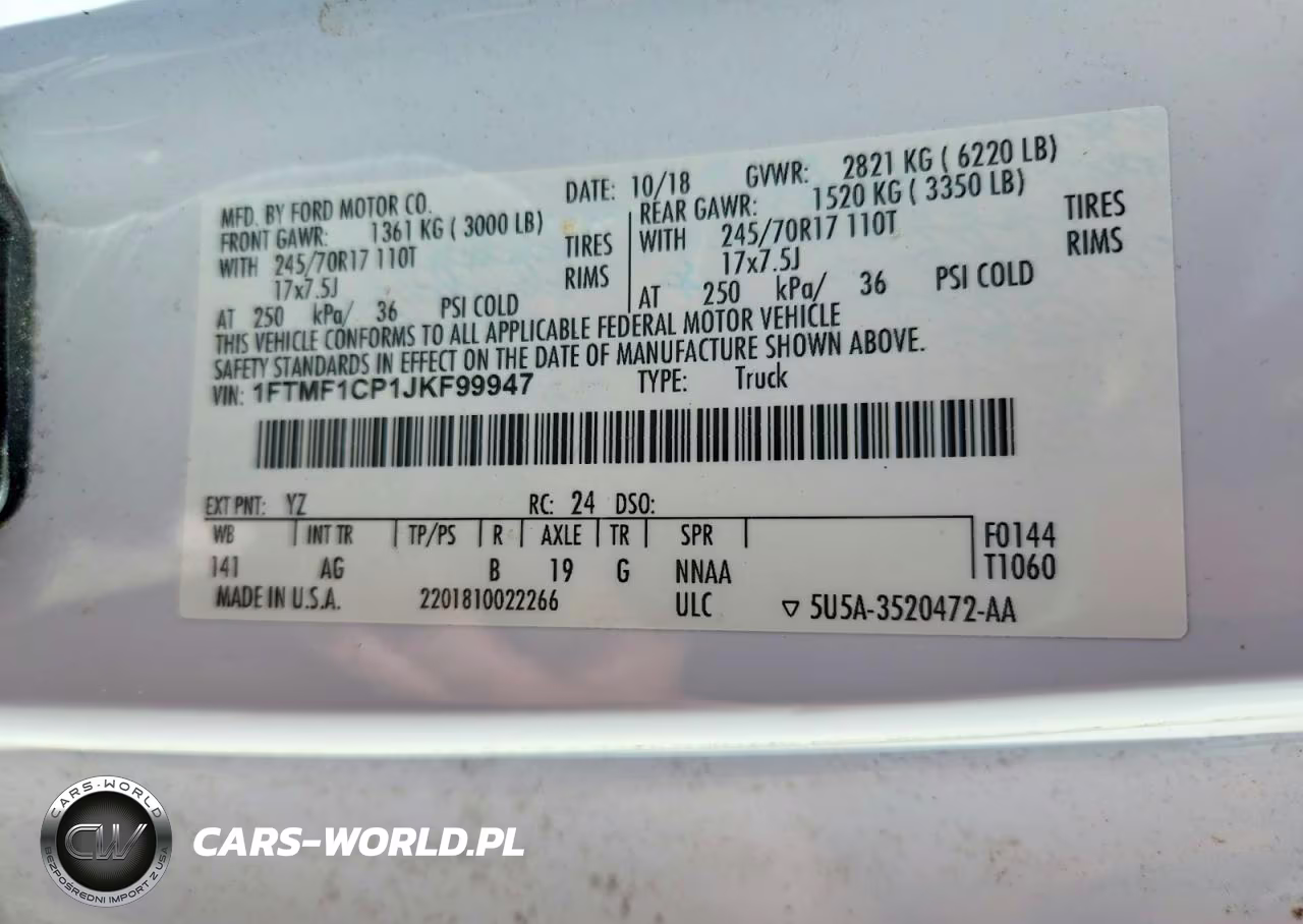 2018 Ford F150 VIN:1FTMF1CP1JKF99947 - 12