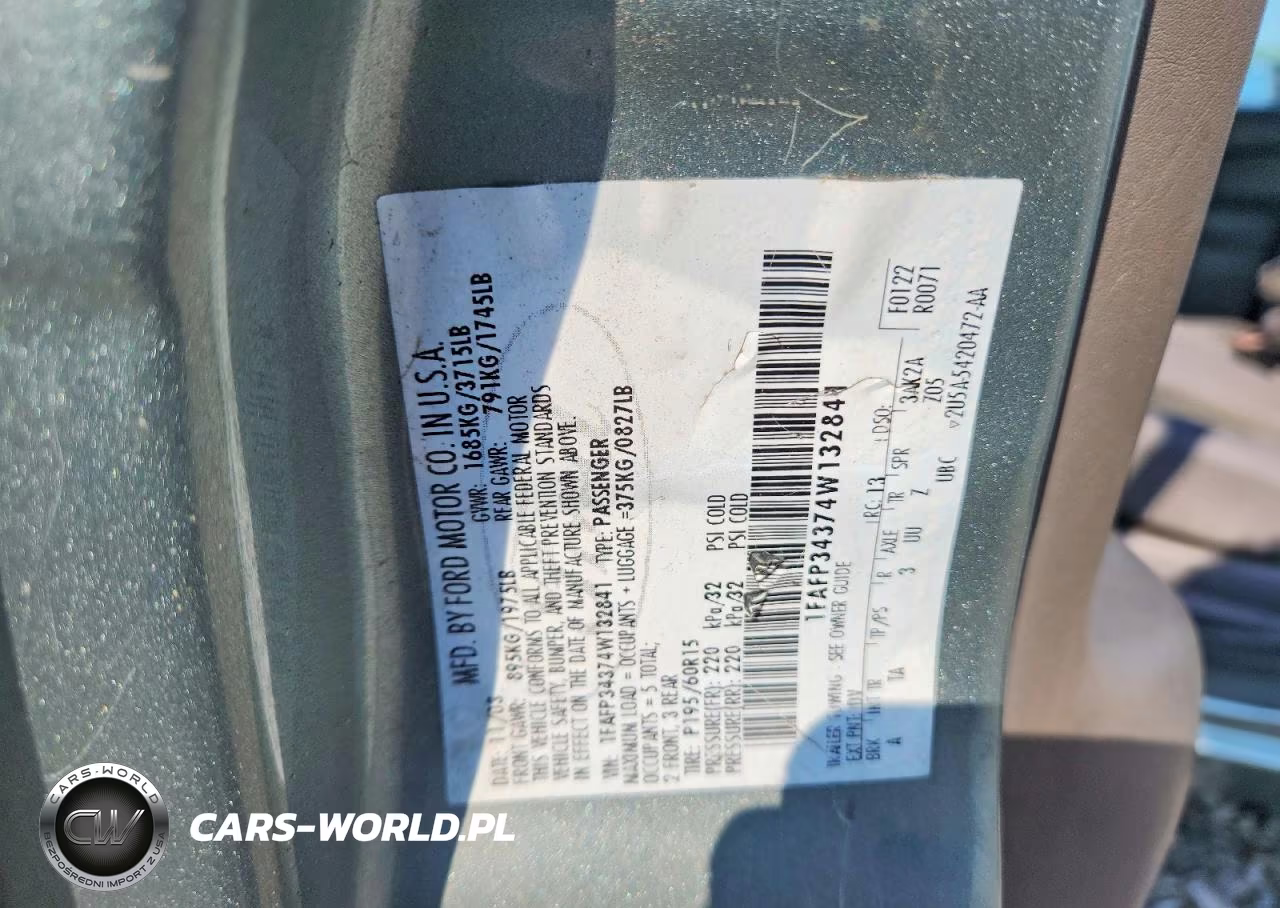 2004 Ford Focus Se Comfort VIN:1FAFP34374W132841 - 12