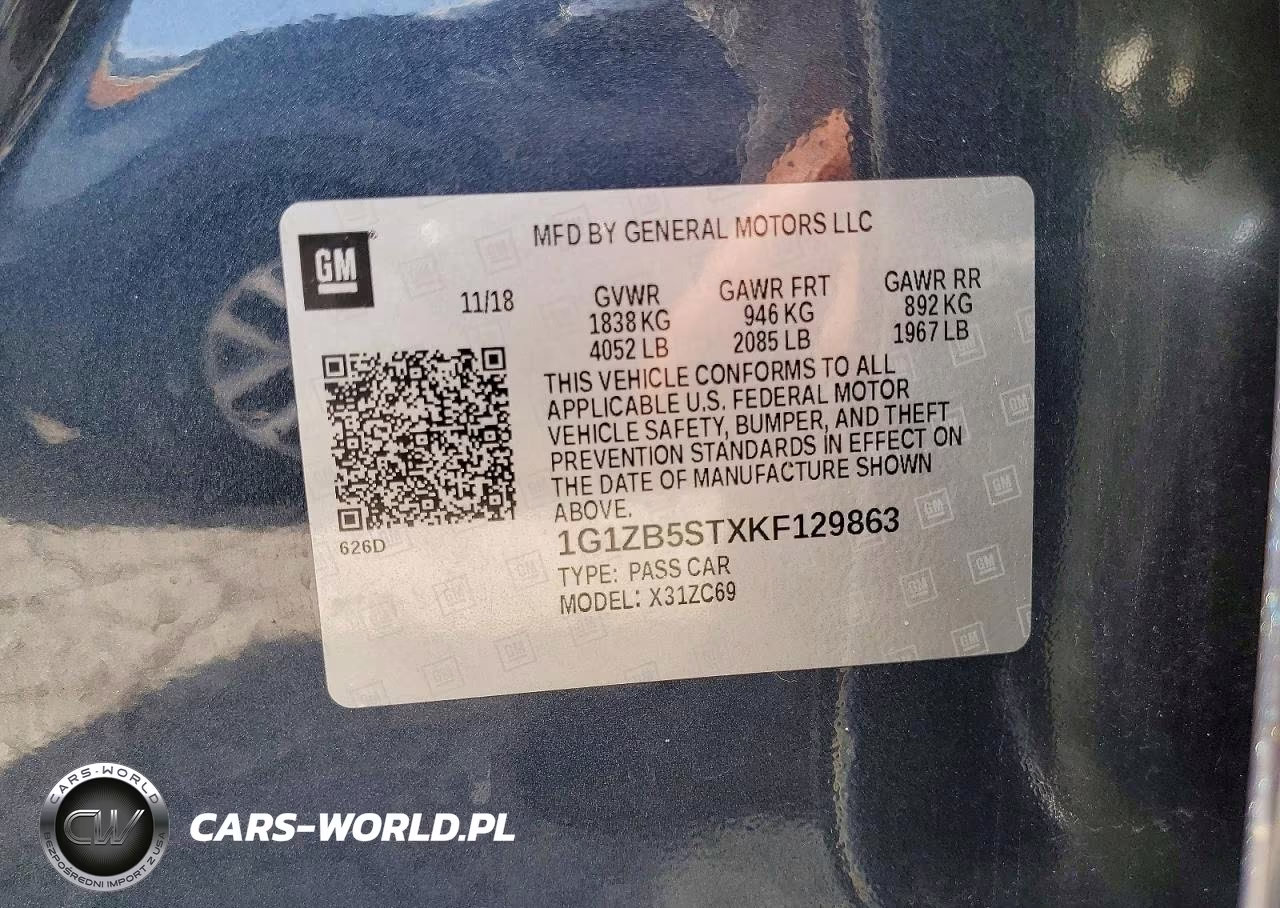 2019 Chevrolet Malibu Ls VIN:1G1ZB5STXKF129863 - 13