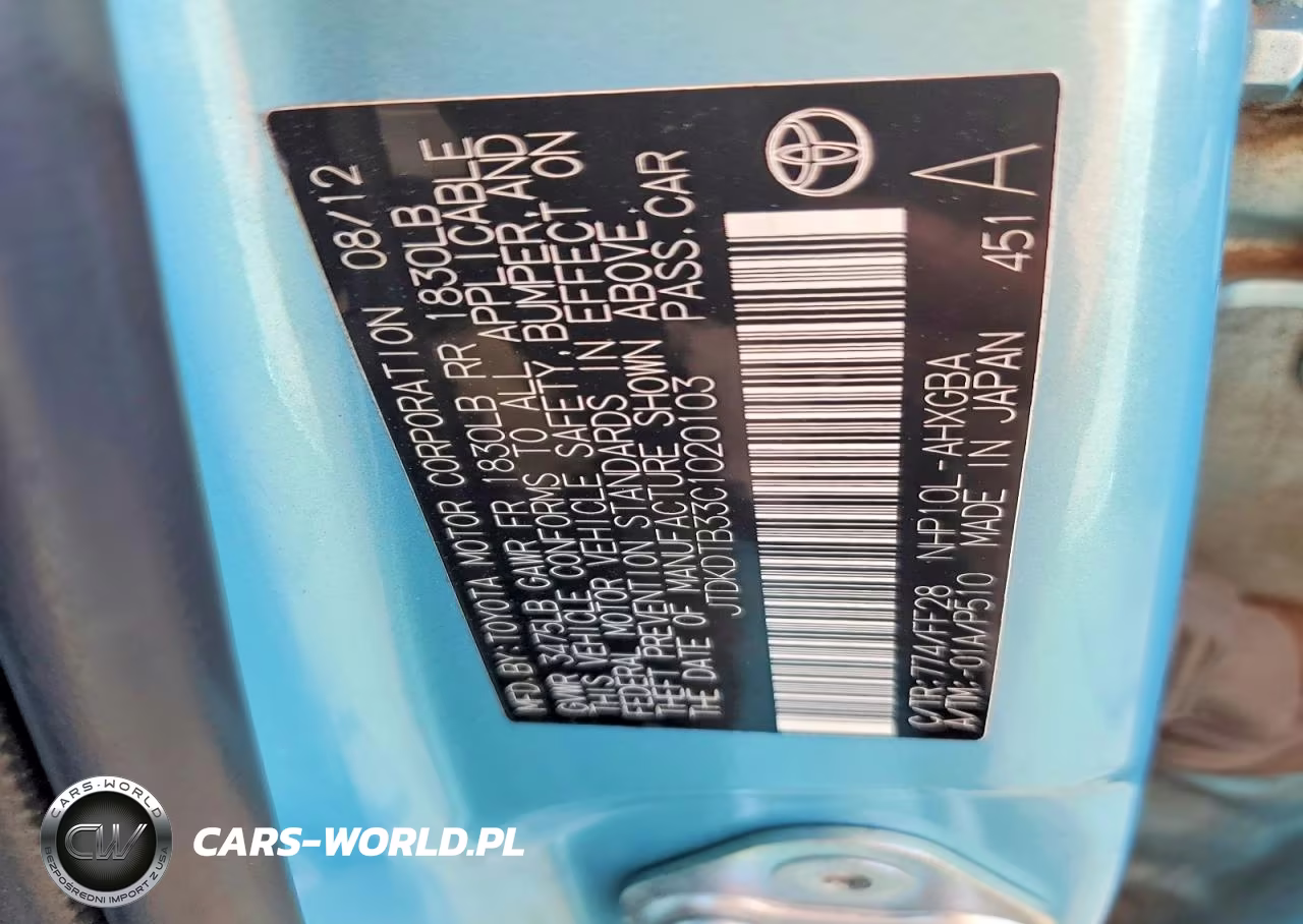 2012 Toyota Prius C Three VIN:JTDKDTB33C1020103 - 12