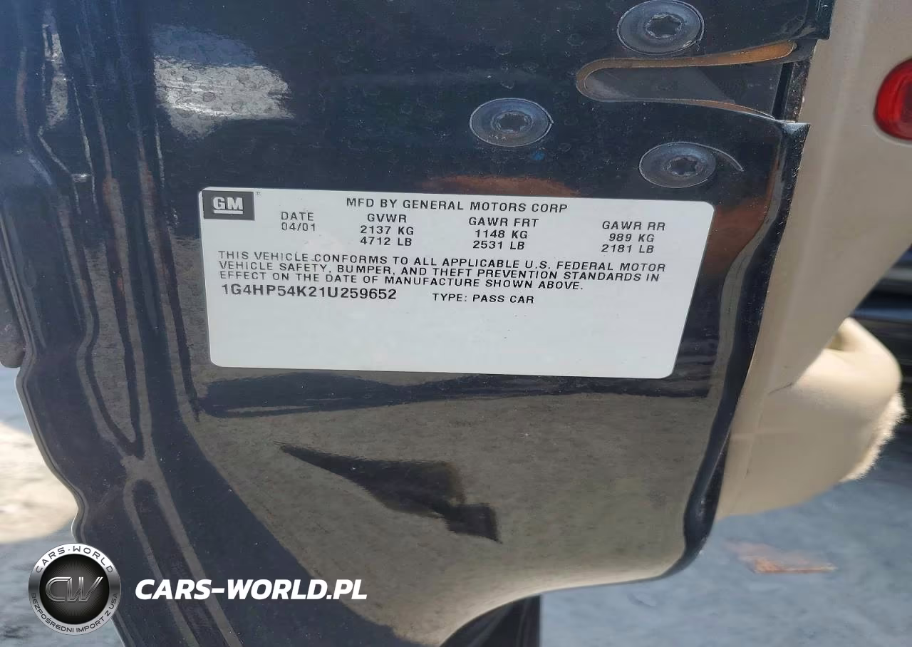 2001 Buick Lesabre Custom VIN:1G4HP54K21U259652 - 12