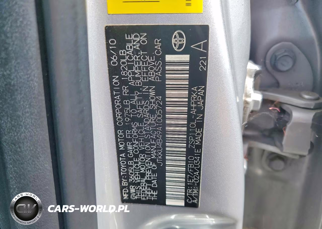 2010 Scion Xd Base VIN:JTKKU4B49A1005724 - 12