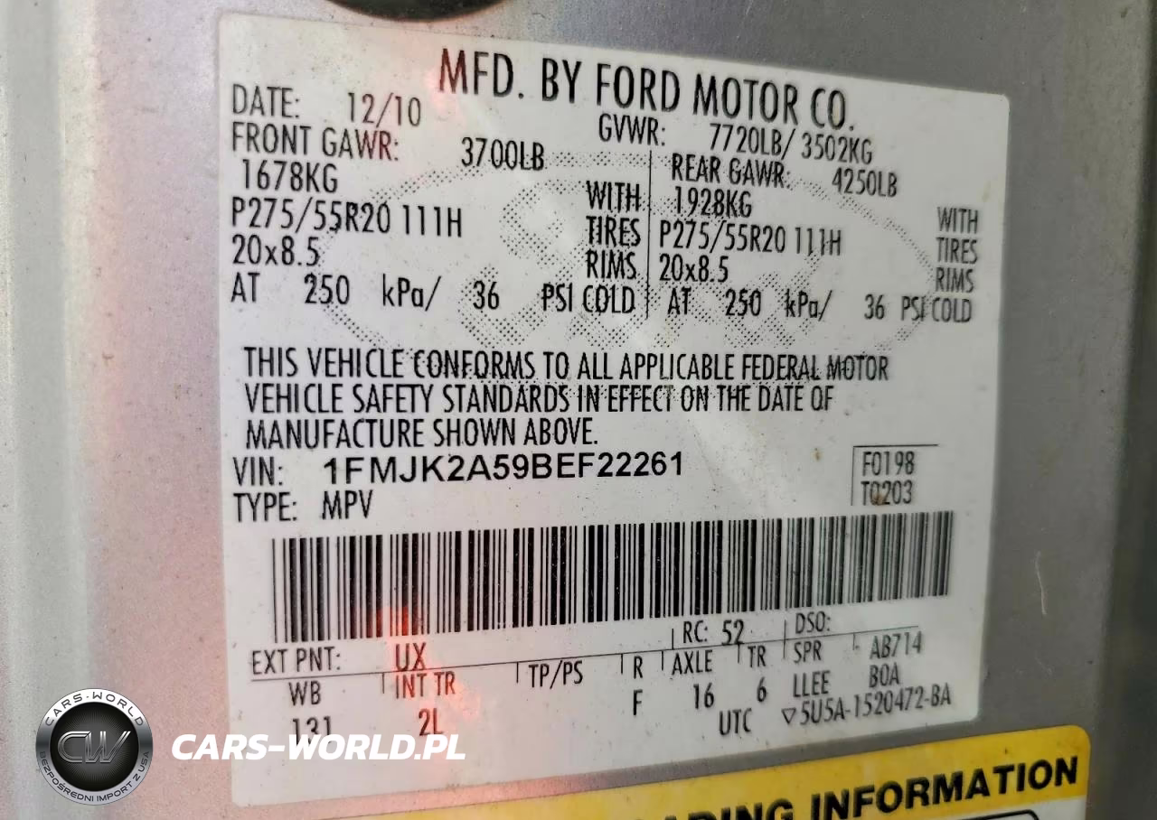 2011 Ford Expedition El Limited VIN:1FMJK2A59BEF22261 - 13