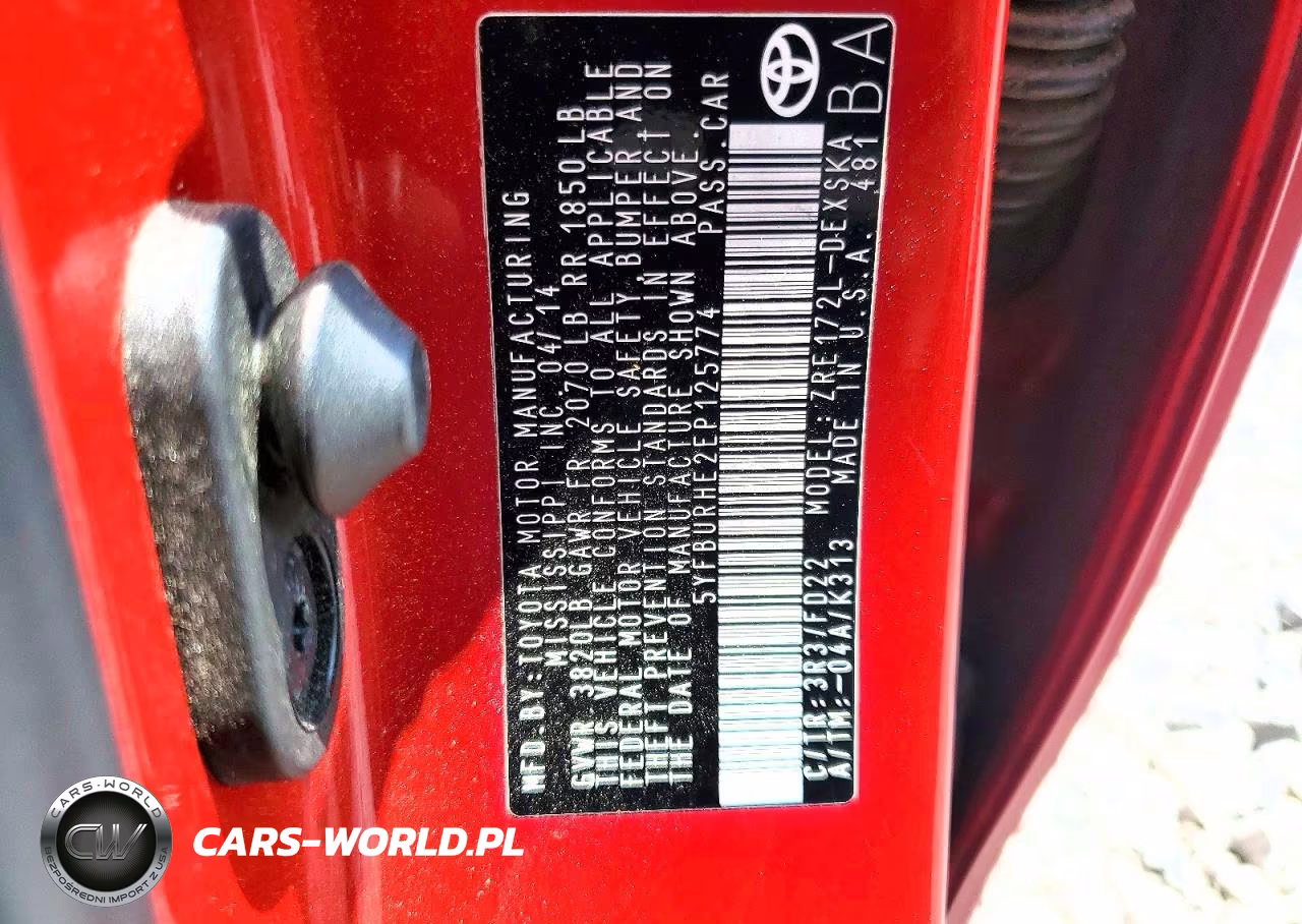 2014 Toyota Corolla S Plus VIN:5YFBURHE2EP125774 - 13