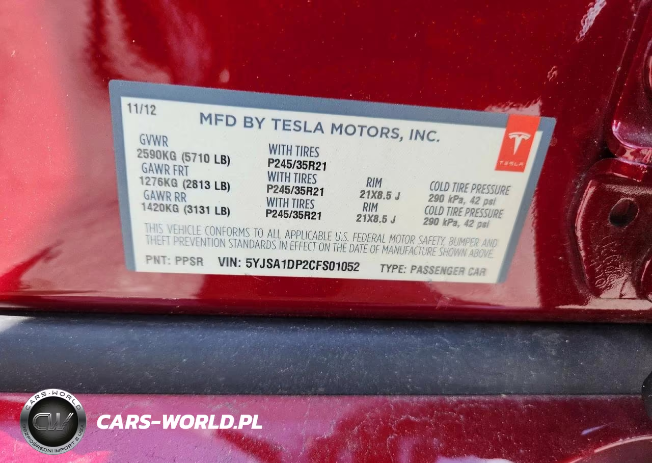 2012 Tesla Model S VIN:5YJSA1DP2CFS01052 - 12