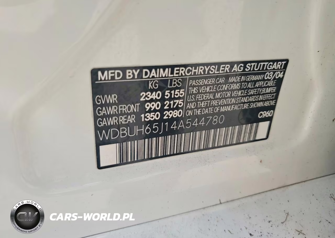2004 Mercedes-Benz E 320 VIN:WDBUH65J14A544780 - 13