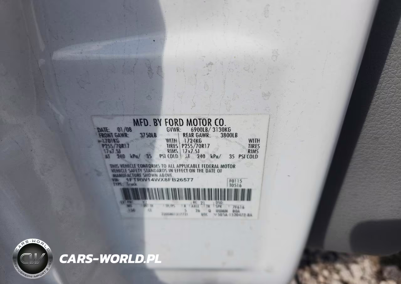 2008 Ford F150 Supercrew VIN:1FTRW14WX8FB26577 - 12