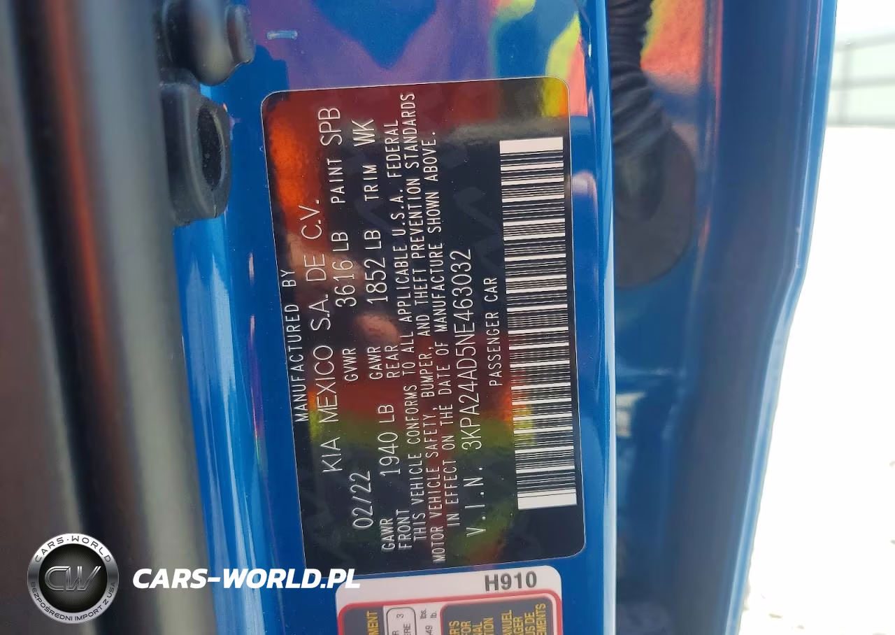 2022 Kia Rio S VIN:3KPA24AD5NE463032 - 12