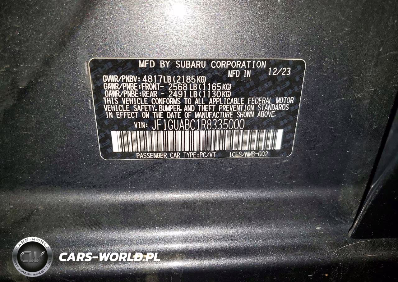 2024 Subaru Impreza VIN:JF1GUABC1R8335000 - 12