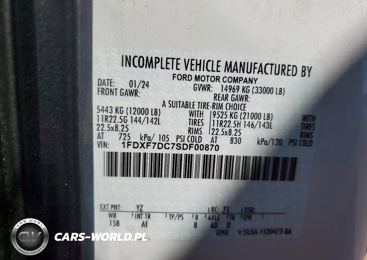 2025 Ford F750 Super VIN:1FDXF7DC7SDF00870 - 13