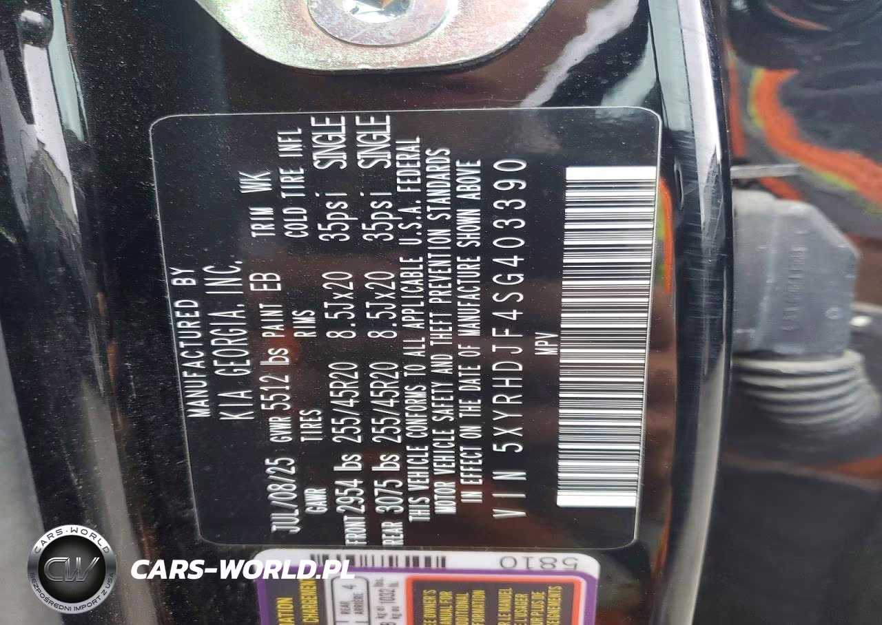 2025 Kia Sorento Ex VIN:5XYRHDJF4SG403390 - 13