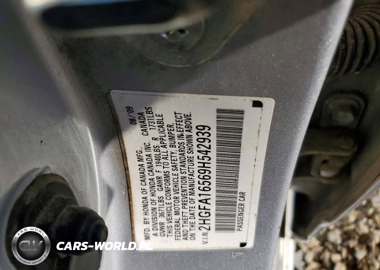 2009 Honda Civic Lx VIN:2HGFA16569H542939 - 12