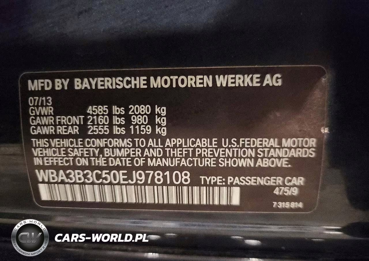 2014 BMW 328 Xi VIN:WBA3B3C50EJ978108 - 12