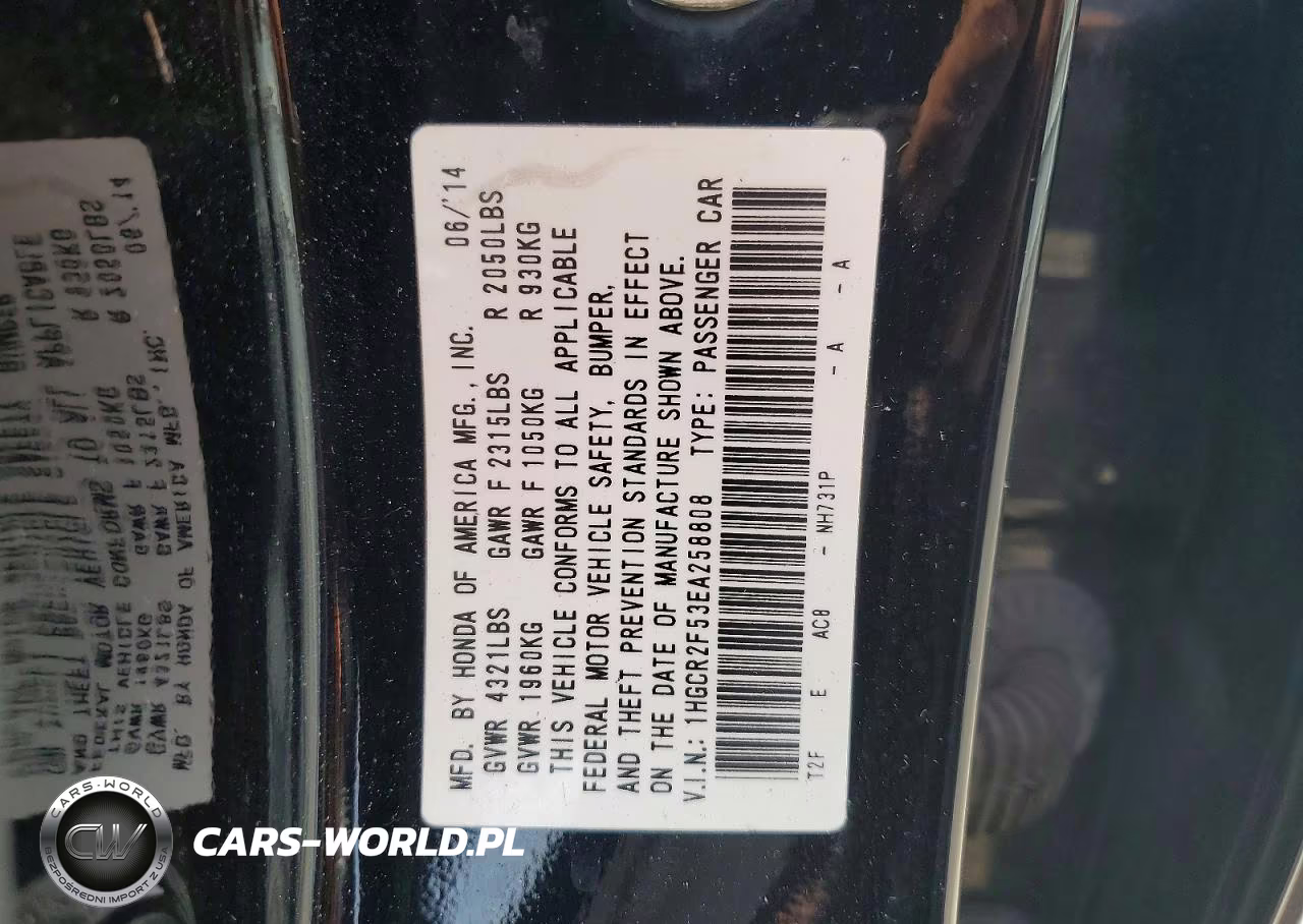 2014 Honda Accord Sport VIN:1HGCR2F53EA258808 - 12