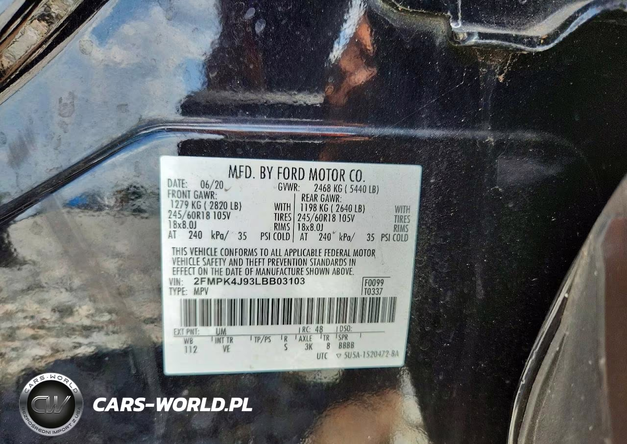 2020 Ford Edge Sel VIN:2FMPK4J93LBB03103 - 13