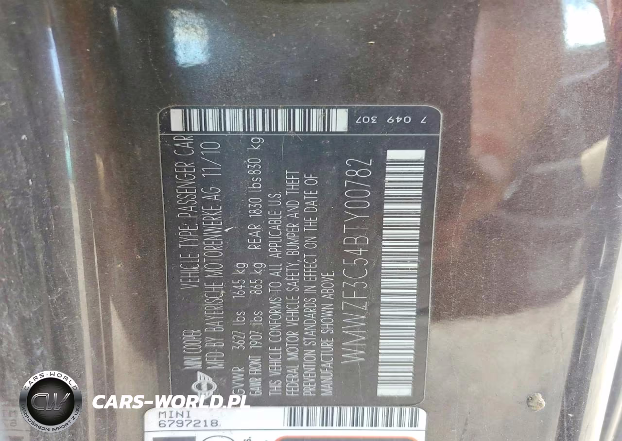 2011 Mini Cooper Clubman VIN:WMWZF3C54BTY00782 - 12