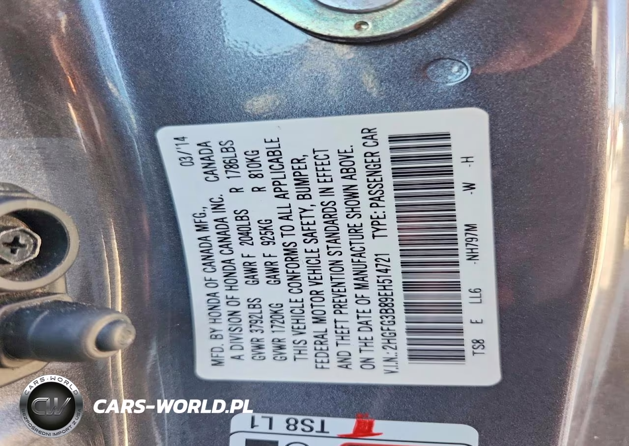 2014 Honda Civic Ex VIN:2HGFG3B89EH514721 - 13