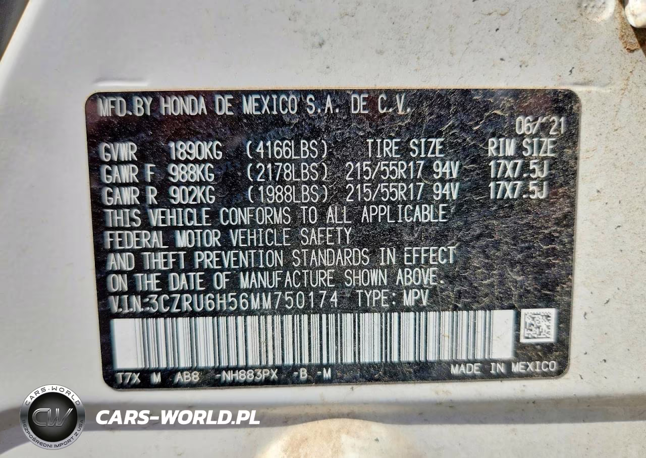 2021 Honda Hr-V Ex VIN:3CZRU6H56MM750174 - 13
